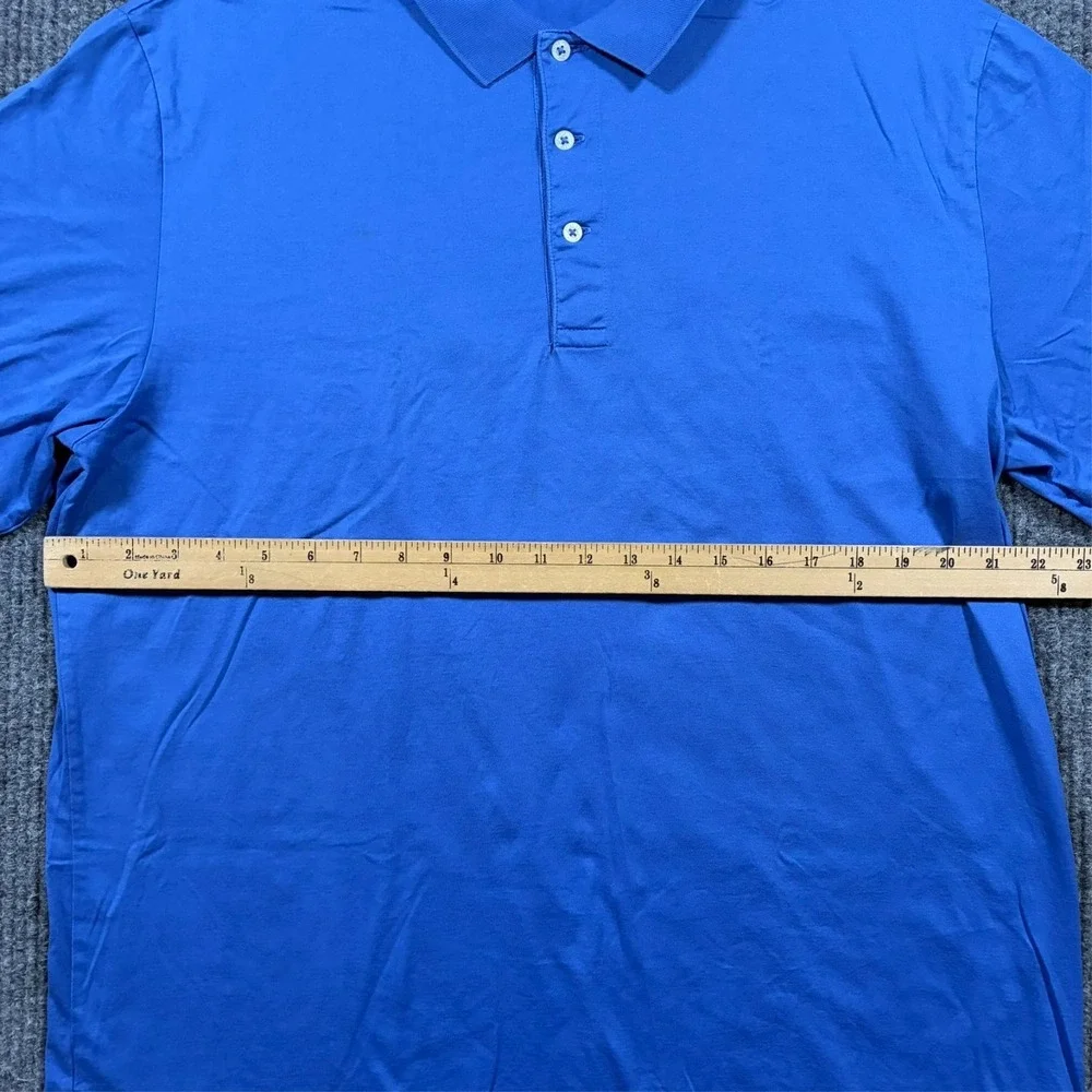Polo Golf Ralph Lauren Men's Polo Shirt L Blue Pima Cotton High-Low Short Sleeve